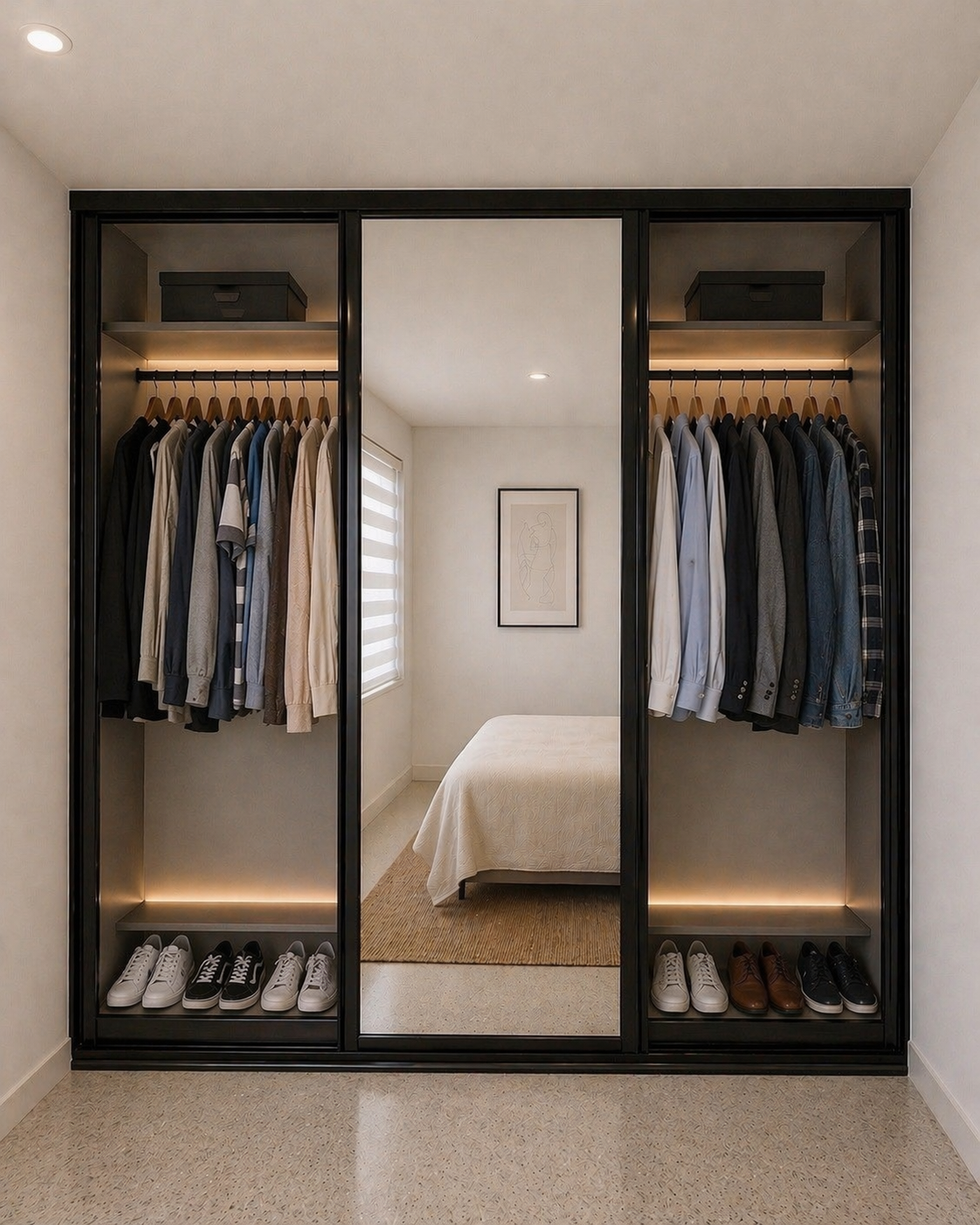 Closet moderno de aluminio instalado en Puerto Rico