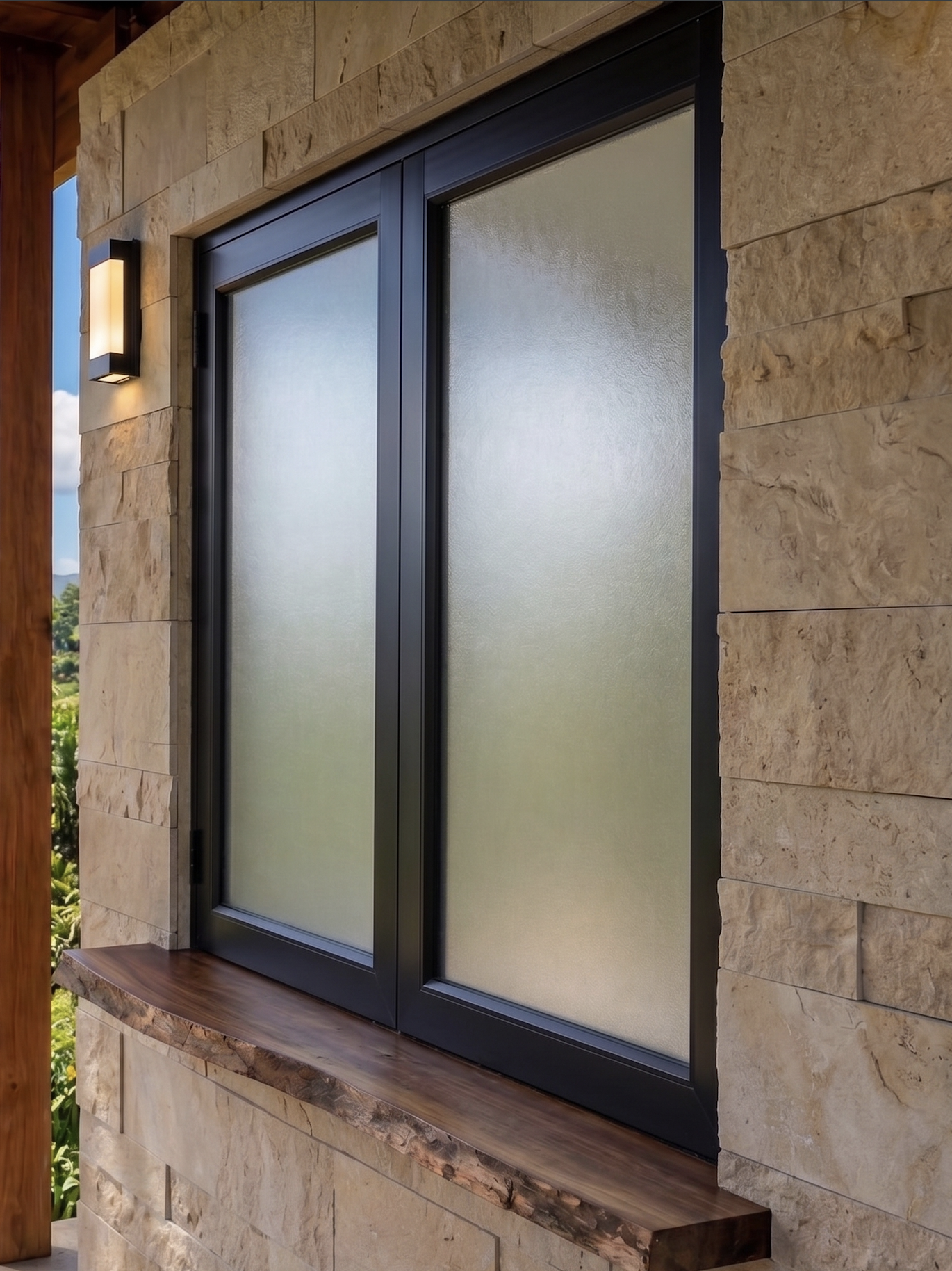 Ventana con cristal esmerilado — RI Aluminum Puerto Rico